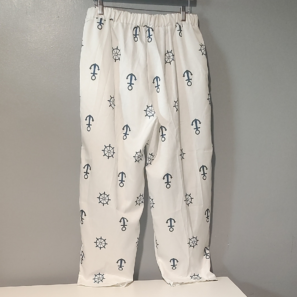 Nautical Print Women's White Sailor Pants - Picture 15 of 17